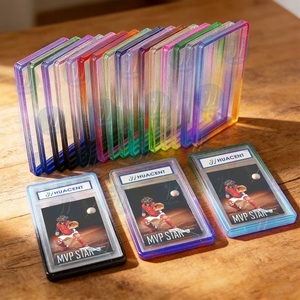 HUACENT Premium TPU Mixed Gradient Color Glitter Graded <strong>Card</strong> Slab Bumper Guard <strong>Card</strong> Slab <strong>Protector</strong> with Clear Back Panel Plate - Product Image 1