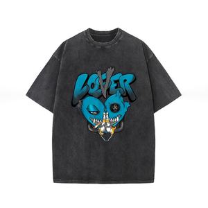 เสื้อยืดผ้าฝ้าย100% พิมพ์ลายย้อนยุคของผู้ชายเสื้อฮิปฮอปโอเวอร์ไซส์ผ้าถักคุณภาพสูงแห้งเร็ว - Product Image 6