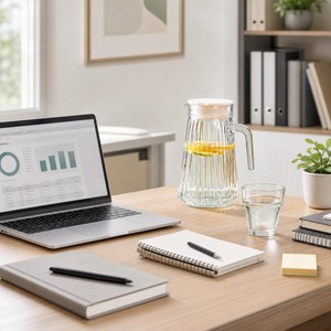 Jarra de Agua de Vidrio Ecológica con Diseño Clásico Acanalado, Capacidad de 1.2L, Juego de Tazas a Juego, Tapa, Regalo Corporativo de Lujo, Decoración para el Hogar - Product Image 2