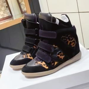 Baskets unisexe en daim et cuir de vachette, nouveau style, mode, chaussures de marche décontractées à plateforme, design montant - Product Image 1