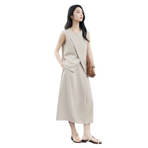 Women's Black Sleeveless Vest Set Solid Color Polyester Two Piece Suit For Work Summer Spring Casual Wear - Product Image 5