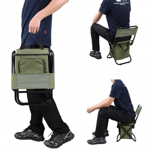 Sedia Pieghevole da Campeggio con Poggiapiedi, Borsa Termica Telescopica per Pesca, Zaino e Sedia da Spiaggia - Product Image 6