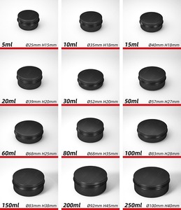 <strong>Custom</strong> 1oz 2oz 4oz Matte Black Round Aluminum <strong>Tin</strong> <strong>Cans</strong> <strong>Empty</strong> Cosmetic Jars with Screw Cap Silk Screen Printing for Face Cream - Product Image 6