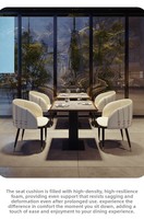Fournitures de mobilier pour restaurants commerciaux, personnalisables, durables, table minimaliste avec plateau en marbre et ensemble de chaises en PU