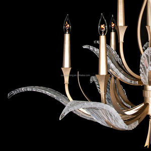 <span class=keywords><strong>Lustre</strong></span> antique doré, style classique minimaliste rustique, lampe à bougies pour grandes pièces, style ferme noir pour salle à manger - Product Image 4