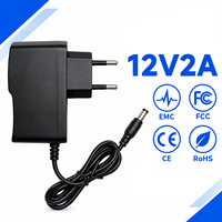 Adaptateur secteur mural AC/DC 24W, 12V 2A, compatible avec de nombreuses prises EU/AU/US/UK, personnalisable ODM/OEM, fiable et à large compatibilité