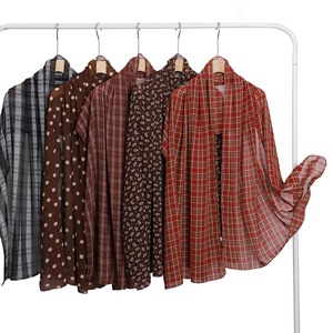 Écharpe longue en <span class=keywords><strong>mousseline</strong></span> à imprimé à carreaux et pois pour <span class=keywords><strong>femme</strong></span>, douce, respirante, multicolore, polyvalente, élégante, châle hijab - Product Image 1