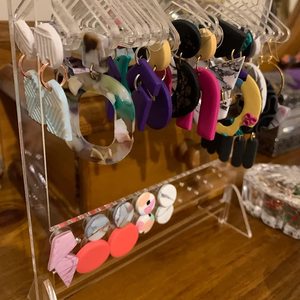 Acrylic đồ trang sức bông tai vòng cổ Mini Hanger Rack Organizer Vòng đeo tay chủ lưu trữ Headband hiển thị - Product Image 5