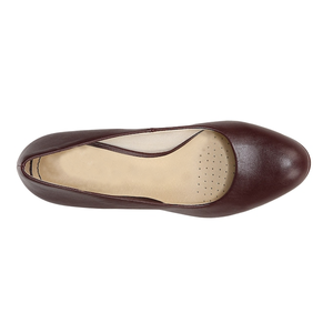 Wholesale Prices Brown Genuine Leather Round Toe Pumps Block Heel Slip-On Comfort Office <b>Shoes</b> All Seasons - Product Image 4