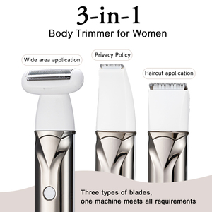 <span class=keywords><strong>Rasoir</strong></span> féminin 3-en-1 avec tête large, tondeuse à lame céramique fine, utilisation humide et sèche, IPX4, rechargeable par USB, pour maillot et aisselles, <span class=keywords><strong>rasoir</strong></span> indolore pour femme - Product Image 2
