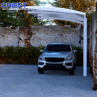 Abri de voiture extérieur en polycarbonate et aluminium, pour une ou deux voitures, structure de toit de garage métallique