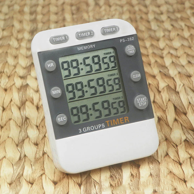 Kitchen Timer 3 Channel Digital Countdown Clock with Alarm Large Display 12 24 Hour Timepiece for Cooking Study