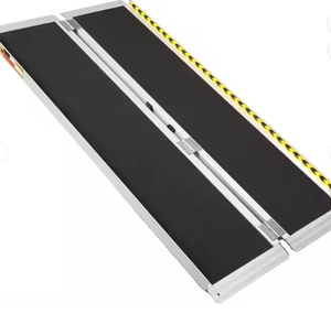 Rampe pliante pour fauteuil roulant en aluminium argenté de haute qualité, 4 pouces, pour escaliers - Product Image 1