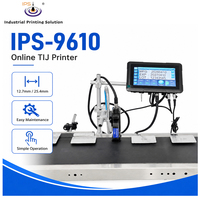 Impresora Térmica TIJ IPS-9610 75M/MIN, Máquina de Codificación de Fecha de Caducidad y Lote para Cajas de Cartón, Botellas/Latas/Etiquetas de Bebidas
