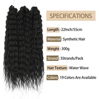Lot de 3 extensions de cheveux tressés au crochet de 300 grammes, couleur gris, 22 pouces, Ariell Deep Water Twist, blond piano bouclé, haute température