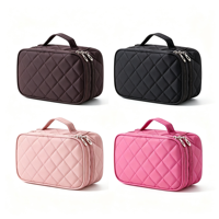 Pochette cosmétique à la mode mignon sac de maquillage en nylon avec étui portable à fermeture éclair pour le voyage