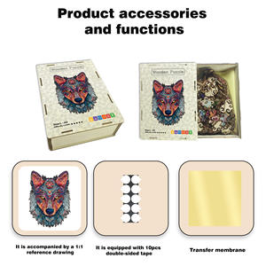 Puzzle personnalisé en bois de dessin animé <span class=keywords><strong>du</strong></span> roi <span class=keywords><strong>loup</strong></span>-<span class=keywords><strong>Jouet</strong></span> de puzzle écologique pour garçons et filles de 14 ans et plus Cadeau de forme irrégulière - Product Image 2