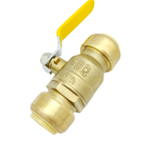 Vanne à boisseau sphérique Push-Fit en laiton sans plomb Push to connect plomberie fitting PEX Copper Cpvc Piping System quick connect valve