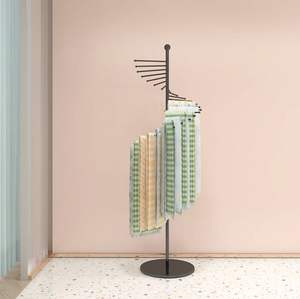 Soporte para Bufandas de Hierro Forjado AY, Exhibidor de Bufandas de Seda, Estante para Bufandas y Chales de Piso, Estante de Almacenamiento Multifuncional Dorado - Product Image 2