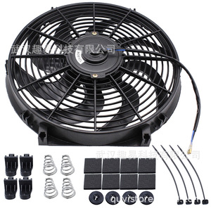 พัดลมคอนเดนเซอร์ใบพัดโค้ง 8 ใบ ขนาด 14 นิ้ว 12V 80W สำหรับอุปกรณ์ทำความเย็น ปรับแต่งรถยนต์ - Product Image 2