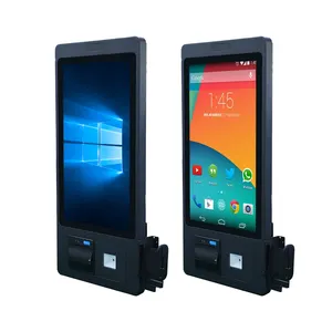 Lcd Kiosk Automatic Payment Kiosk Monitor 21.5 Inch Floor Stand Touch Kiosk With Pos Payment Terminals Thermal Printer