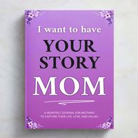 Carnet A5 personnalisé de luxe en cuir, reliure cousue, 128 pages, 100 g/m², personnalisable, pour la vie de maman, carnet de souvenirs guidé