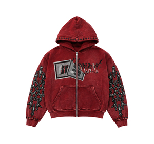 Custom Oversized 450GSM Heavyweight Winter <b>Men's</b> Streetwear Embroidery Boxy Fit Hoodie Vintage Acid Wash Cotton <b>Pullover</b> - Product Image 3