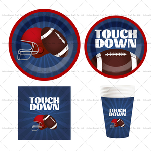 DAMAI Football Party Supplies Kit Paper Napkins Plates Cups Touchdown Theme <b>Game</b> Day Tailgate Decoration - Product Image 4