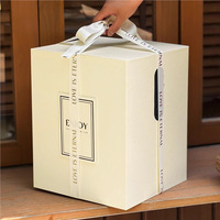 Boîte vide de luxe haut de gamme recyclable et personnalisable avec votre logo, à double porte, impression UV, pour emballage cadeau de gâteau d'anniversaire, vente en gros