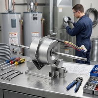 Moteur monophasé sans balais à condensateur 120V, fixation au pied, vente en gros personnalisée, chauffe-eau au gaz OEM Haier Midea CE RoHS Métal