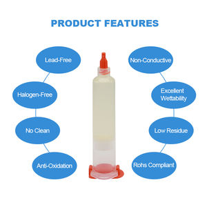 Pâte à souder liquide sans plomb, sans halogène, à base <span class=keywords><strong>de</strong></span> colophane, 10CC, activité sans nettoyage, UV 559, soudage à basse température, pour plastique, <span class=keywords><strong>seringue</strong></span> - Product Image 2