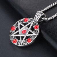 Collier pendentif étoile à cinq branches en alliage de zinc avec cristaux bleus sertis clos, origine Dongguan, bijoux cadeau SP417