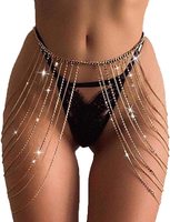 Chaîne de taille superposée style punk pour femme, ornée de strass brillants, pour la plage, décontractée, argentée ou dorée, idéale pour les fêtes, mariages, fiançailles, cadeau