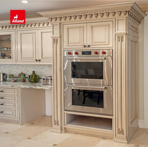 Mobile da <span class=keywords><strong>cucina</strong></span> Alland Luxury in stile greco antico, in legno massello con bellissimi motivi intagliati, mobili su misura per casa nuova - Product Image 4