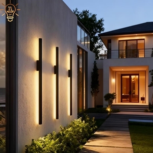 Lámpara de <span class=keywords><strong>Pared</strong></span> <span class=keywords><strong>LED</strong></span> Moderna de Aluminio en Tira Larga para Decoración de Jardín Exterior y Hogar, Sala de Estar o Dormitorio, Fondo de Escalera, Pasillo - Product Image 1