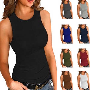 Camiseta <span class=keywords><strong>sin</strong></span> Mangas con Espalda Cruzada y <span class=keywords><strong>Cuello</strong></span> en V para Mujer, <span class=keywords><strong>Blusa</strong></span> de Diseñador - Product Image 5