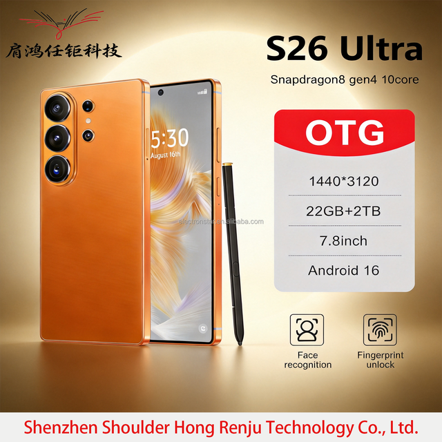 22G+2TB 7.3INCH Android 16 2026 NEW 5g Android Smartphone S26 Ultra 108MP Rear Camera LTE Cellular Smartphone Fast Shipping