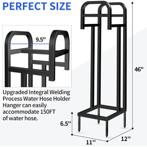 Support de tuyau d'arrosage autoportant, capacité de 150 pieds de tuyau métallique, support de tuyau d'extérieur. - Product Image 2