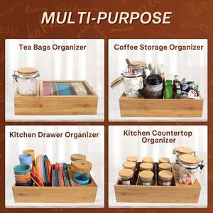 Organisateur de rangement pour café, station de café avec 2 boîtes à café pour comptoir - Vente chaude - Product Image 5