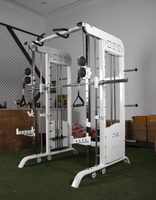 Rack multifonctionnel commercial pour salle de sport, rack de musculation, rack à squats avec machine Smith, crossover de câbles, barre de traction, équipement de fitness