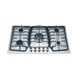 built in gas cooktop with 5 burner commercial kitchen gas hob NG/LPG fashion design stove