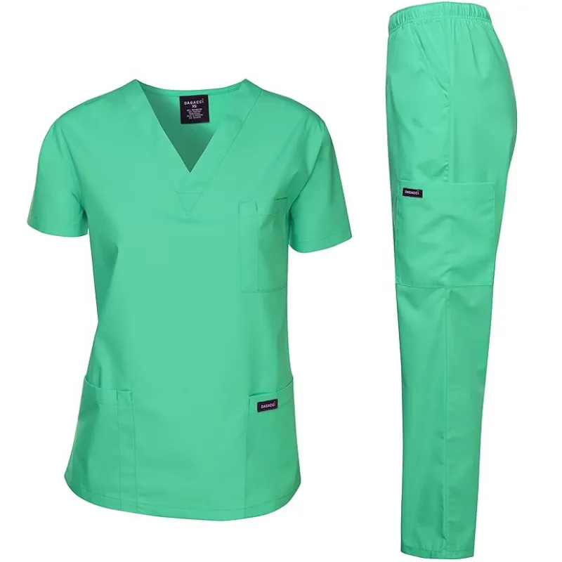 Scrub personalizzato uniforme medica donna e uomo traspirante uniformi ospedaliere scrub medicali Top e pantaloni