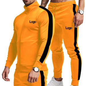 2022 <strong>Customized</strong> Men's Tracksuits Solid Color Long Sleeve Sportswear Men's Jogging Two-piece Outdoor Track <strong>Suit</strong> - Product Image 4