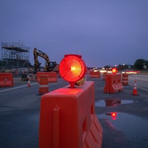 Balise de signalisation circulaire solaire rouge 11816 FL K, feux d'avertissement routier, protection IP55, visibilité nocturne 100m, LED monocristalline - Product Image 3