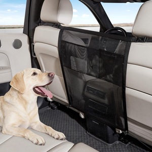 Barrière de <span class=keywords><strong>voiture</strong></span> pour <span class=keywords><strong>chien</strong></span>, installation facile, double maille avec fermeture éclair, rangement respirant, garde les chiens en sécurité à l'arrière, convient aux voitures/SUV/camions - Product Image 4