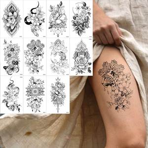 Tie Shangmei – autocollants de tatouage temporaire, motif floral, papillon, serpent, imperméables, longue durée, tatouage semi-permanent pour bras, K5151 K5162 - Product Image 1