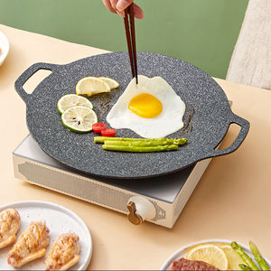 Grilling Korean <strong>Grill</strong> <strong>Pan</strong> Nonstick Round BBQ Griddle Compatible for Induction/Gas Stove/Electric Cooktop - Product Image 1