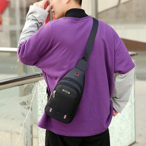 Men's Chest Bag Oxford Cloth Waterproof Multi Compartment Crossbody For Sports Travel Casual Wear - Product Image 2