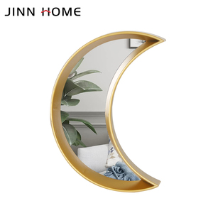Espejo de pared dorado con forma personalizada, diseño moderno y contemporáneo, Hotel, Hogar, baño, decoración de la <span class=keywords><strong>casa</strong></span>, <span class=keywords><strong>espejos</strong></span> de Metal decorativos enmarcados - Product Image 2