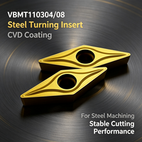 VBMT110304/08 CVD Indexierbare Hartmetall-Drehmeißel 35 Rhombus CNC-Drehwerkzeuge für Stahl/Edelstahl/Gusseisen Halbfeinbearbeitung